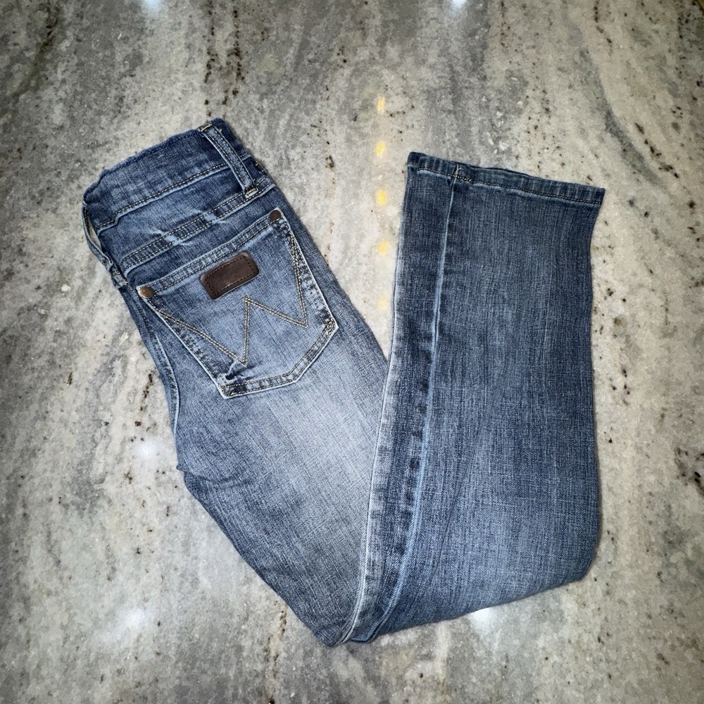 Wrangler Retro Slim Boot Kids Boys Sz 11 Jeans Denim School Work Western Cowboy